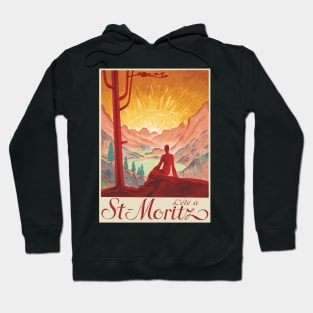 Summer in St. Moritz, Switzerland - Vintage Travel Poster Design Hoodie